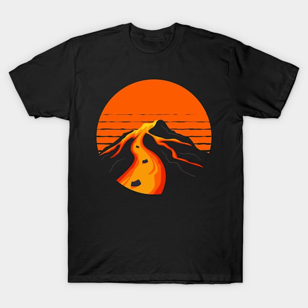 Volcano geology nature illustration motif T-Shirt by Realfashion